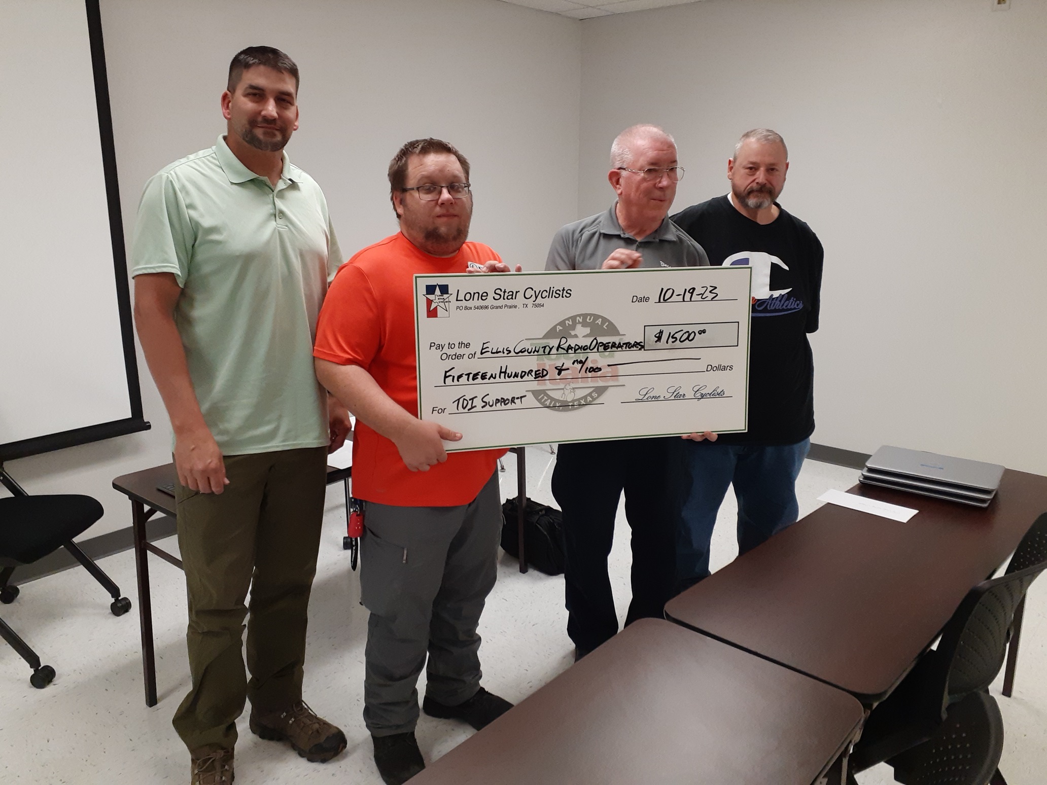 Tour d' Italia Organizer Lone Star Cyclists Club Recognizes ECARC Contribution